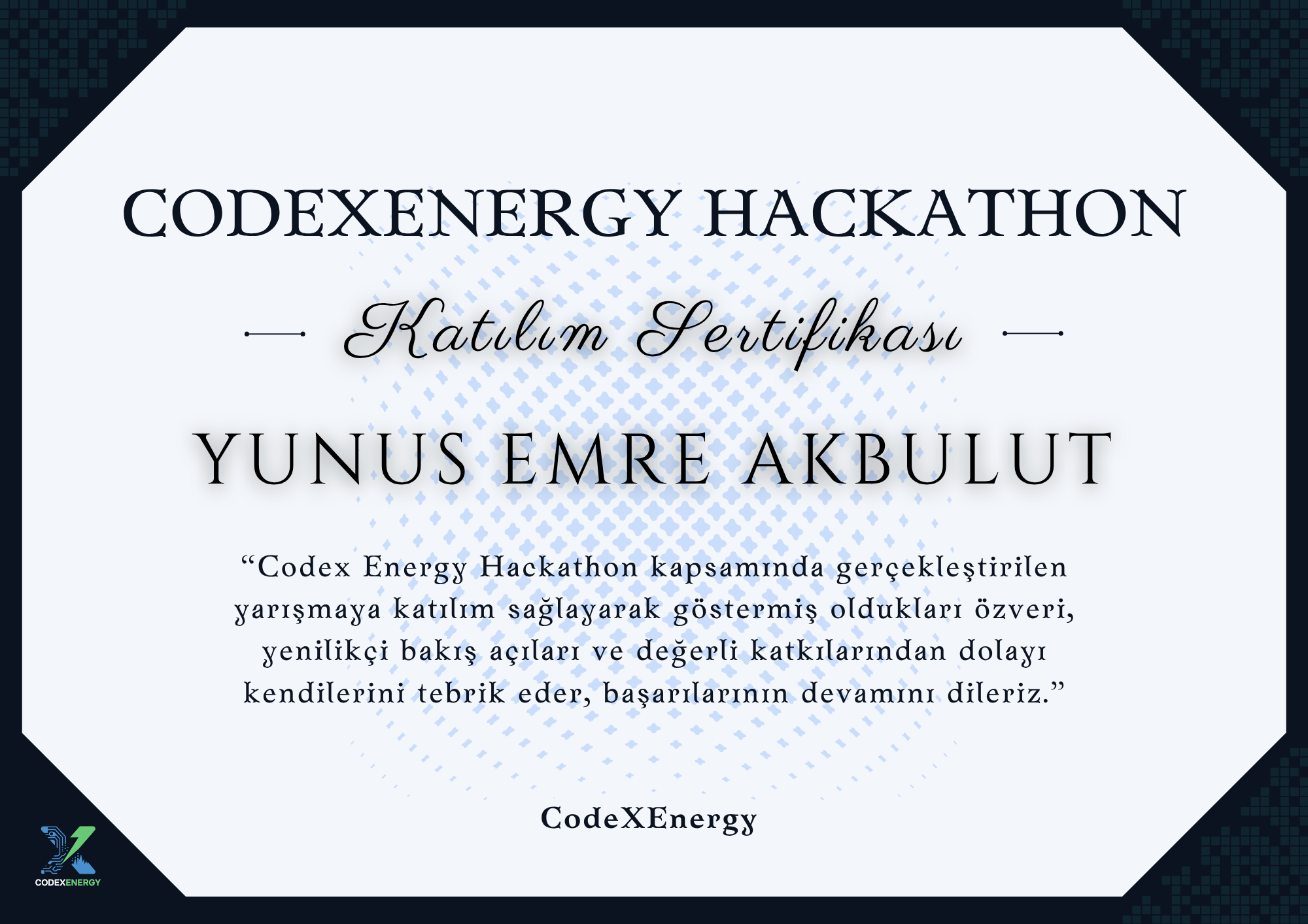 CodeXEnergy Certificate